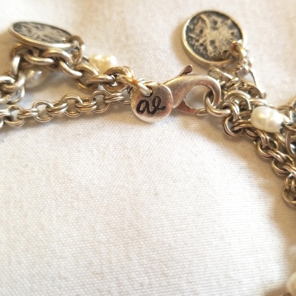 American Eagle Silver Charm Pearl Bracelet - Picture 4 of 6